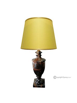 LAMPE aus edlem schwarzen Michelangelo-Marmor, Lampenschirm aus echtem Naturstein, luxuriöse Dekoration.