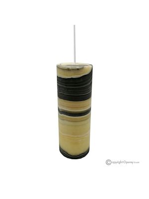 LAMPE aus Honig-Onyx-Marmor, echter Naturstein, hochwertiges Dekorationsobjekt.