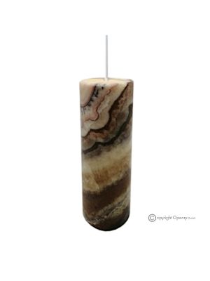 LAMPE aus Serpentin-Onyx-Marmor, echter Naturstein, hochwertiges Dekorationsobjekt.