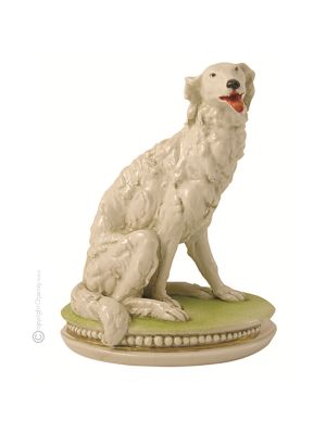 BARSOI 606 Italienische Porzellan HUND Figur handgemacht elegant Wohnkultur hochwertig exklusiv