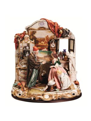 DER ANTIKHÄNDLER Capodimonte Porzellan Figur handgemacht elegant exklusiv Italienisches Design