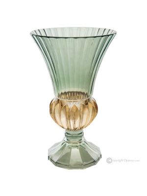 ADA Authentische moderne dekorative handbemalte Vase aus hochwertigem Glas.