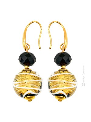 MIRHO 2 Murano Glas Ohrringe Damen Luxus Schmuck 24k Goldblatt elegant hochwertig Venedig Stil