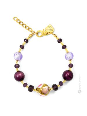 MARMO 7 Murano Glas Schmuck Armband Damen 24k Goldblatt Modeschmuck stilvoll elegant volstill