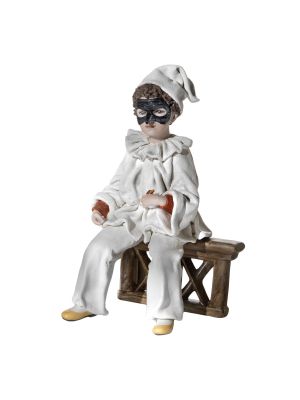 PULCINELLA Capodimonte Porzellan, Karnevalsmaske, prächtig und raffiniert.