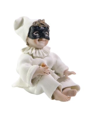 PULCINELLA Romantische Capodimonte-Maske, zeitlose Karnevalseleganz.