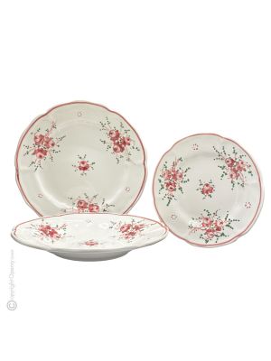 PIATTI ROSELLINE Kollektion Tellerset Set Teller Geschirrset  handgemachte Castelli Keramik Made in Italy