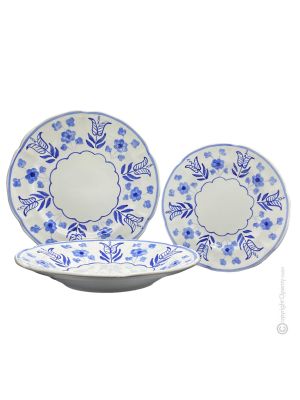 PIATTI ROSELLINE Kollektion Tellerset Set Teller Geschirrset  handgemachte Castelli Keramik Made in Italy