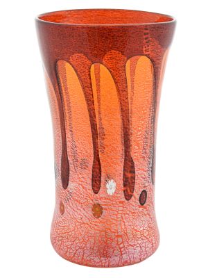 GOCCIA 200F Luxus Vase Murano Glas Deko mundgeblasen 925 Blattsilber wertvoll Venedig Stil