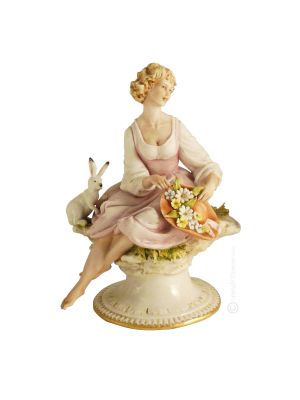 DAME 566 Capodimonte Porzellan Figur Barock handgemacht stilvoll hochwertig Wohnkultur 