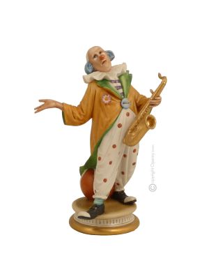 MASKE 729 Italienische Porzellan CLOWN Figur handgemacht hochwertig elegant Italienisches Design