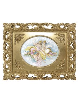 DAS TOILETTE DER VENUS Bild Basrelief Flachrelief Porzellan Capodimonte Made in Italy