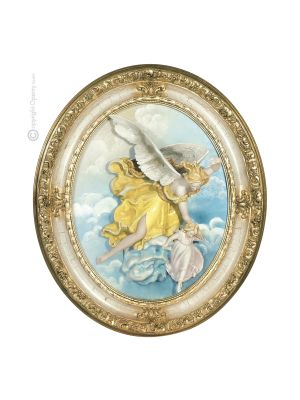 SCHUTZENGEL Bild Basrelief Flachrelief Porzellan Capodimonte Made in Italy