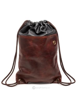 IKUSACK Rucksack Rucksacktasche aus echtem Leder Herrenmode lässig handgefertigt Gewährleistungszertifikat