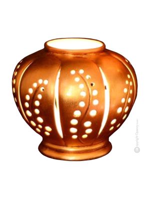 LAMPE Tischlampe Abat-jour Tischluechte  Keramik im Barockstil mit Details aus 24 Karat Gold Made in Italy