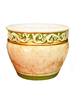 PORTAVASO IRIS Übertopf Blumentopf Keramik mit 24k Goldfarbe
