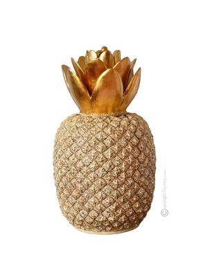 ANANAS Exklusives Ornament aus Keramik Barockstil mit 24k Goldfarbe Swarovski-Kristalle 