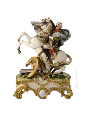 KUTUZOV BEI BORODINO Italienische Porzellan Figur handbemalt stilvoll Italienisches Design exklusiv