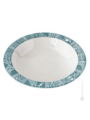 GEOMETRICO Schale Keramikteller authentischer künstlerischer Teller aus Keramik handgefertigt und dekoriert Made Italy 