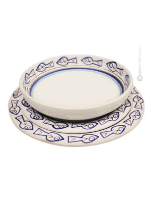 CEFALÙ Kollektion Tellerset Teller Set Geschirrset Handgemachte Keramik Made in Italy Sizilien
