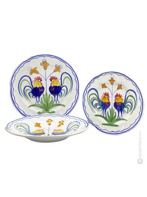 PIATTI GALLETTI Kollektion Tellerset Set Teller Geschirrset  handgemachte Castelli Keramik Made in Italy