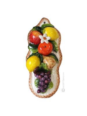 OBST Wanddekoration Ornament zum Aufhängen Keramik 