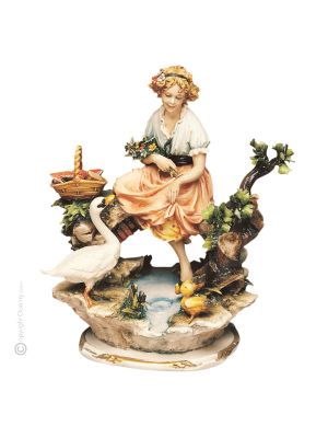 FRÄULEIN AM TEICH Capodimonte Porzellan Figur handbemalt Italienisches Design exklusiv 