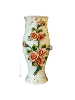 VASE Italienische Keramik Vase handgemacht 24k Goldfarbe