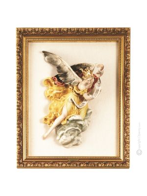 WEIHNACHTSENGEL Bild Basrelief Flachrelief Porzellan Capodimonte Handgemacht Made in Italy