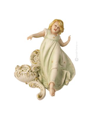 WAND ENGEL Italienische Porzellan Figur handbemalt elegant exklusiv Italienisches Design