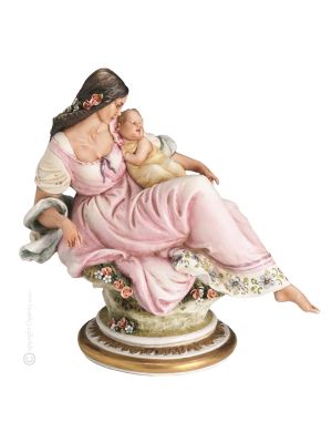 MUTTER 781 Edles Porzellan Figur handbemalt hochwertig exklusiv stilvoll Italienisches Design