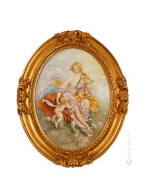 ALLEGORIE DER MUSIK Bild Basrelief Flachrelief Porzellan Capodimonte Made in Italy