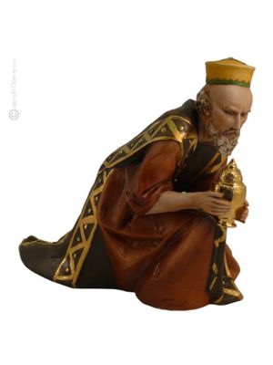 DER ZAUBERKÖNIG BALTHASAR Italienische Porzellan Figur handbemalt Italienisches Design exklusiv