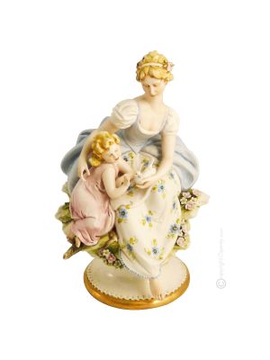 MUTTER 822 Italienische Porzellan Figur handbemalt Wohnkultur hochwertig exklusiv stilvoll 