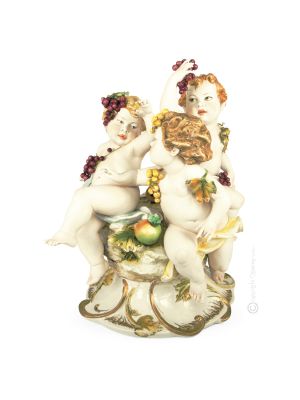 DREI CHERUBINEN 848 Edles Porzellan Figur handgemacht Italienisches Design elegant stilvoll