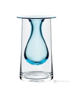 ALBA Hochwertige handbemalte Vase aus klangvollem Glas für Blumen, authentisch und modern dekorativ