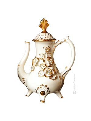 KARAFFE Exklusives Ornament aus Keramik im Barockstil mit Details aus 24 Karat Gold Made in Italy