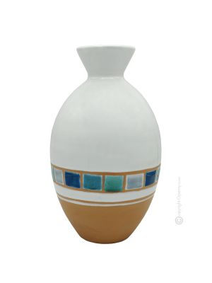 GOCCIA Italienische Keramik Vase handgemacht Mosaikdekoration  handbemalt