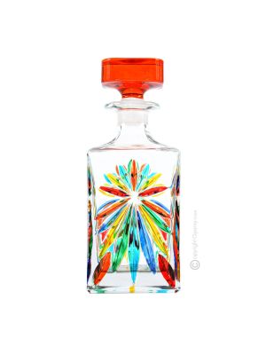 BOTTIGLIA OASIS Flasche Superior Klangglas Hand bemalt Farben Tradition Venedig