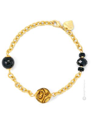 MERLETTO 2 Murano Glas Armband Damen Luxus Schmuck 24k Goldblatt stilvoll mundgeblasene Glasperlen