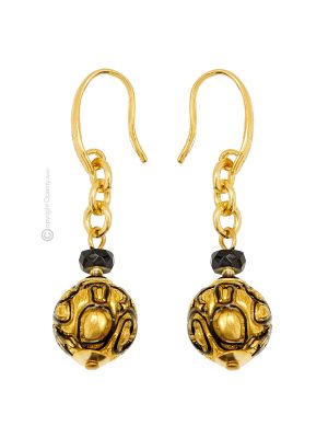 MERLETTO 2 Murano Glas Ohrringe Damen Luxus Schmuck mundgeblasene Glasperlen 24k Goldblatt