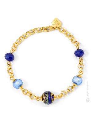 FASCIA ORO 8 Murano Glas Schmuck Armband Damen 24k Goldblatt hochwertig mundgeblasene Glasperlen