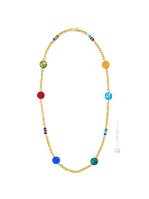 WENDY Murano Glas Kette Damen mundgeblasene Glasperlen Modeschmuck 925 Silberblatt Perlenkette