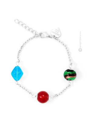 AURORA 9 Murano Glas Armband Damen Luxus Schmuck 925 Silberblatt modern elegant exklusiv