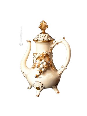 AMPHORA Exklusives Ornament aus Keramik Barockstil mit 24k Goldfarbe Swarovski-Kristalle