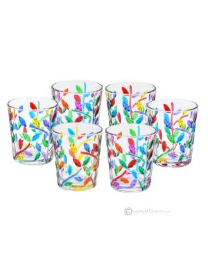 Set mit 6 authentischen handbemalten Likörgläsern aus hochwertigem Glas.