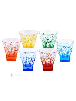 Set mit 6 authentischen handbemalten Likörgläsern aus hochwertigem Glas.