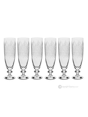 Set mit 6 Gläsern, Flötenkelch, authentisches und modernes Glas von höchster Qualität.