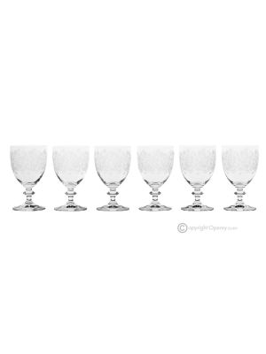 Set aus 6 authentischen, modernen Wassergläsern mit Stiel aus hochwertigem Glas.