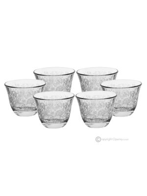 Set mit 6 Espressogläsern, hochwertiges Glas, elegantes, modernes Design.